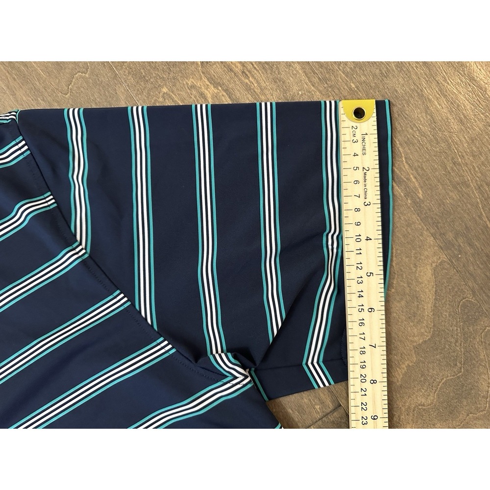 Footjoy Polo Large Blue Striped TPG Scottsdale Short Sleeve Golf Logo - Picture 8 of 11
